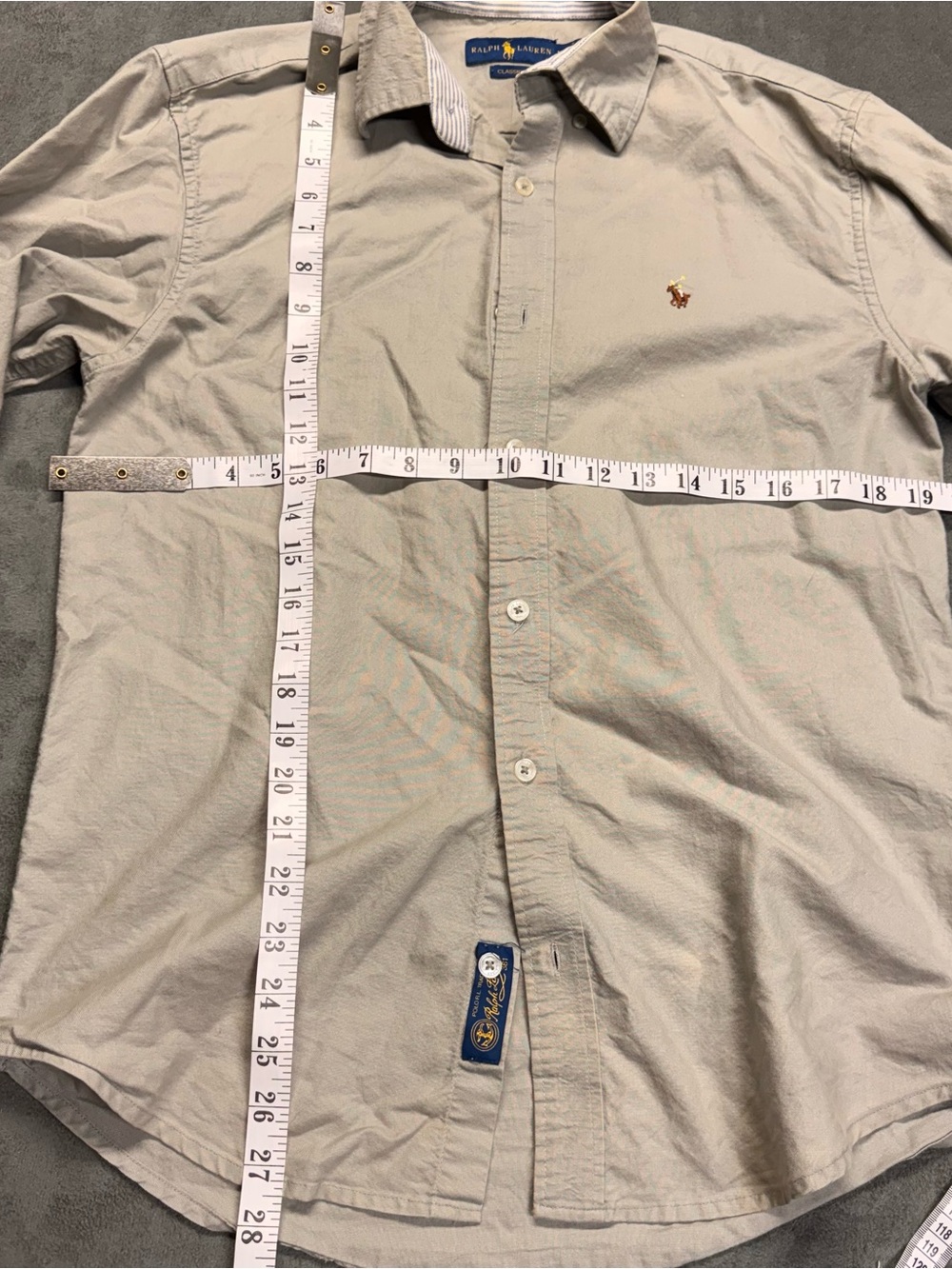 Ralph Lauren 100% Cotton Kakhi Botton Down - Classic Fit M - Picture 4 of 4